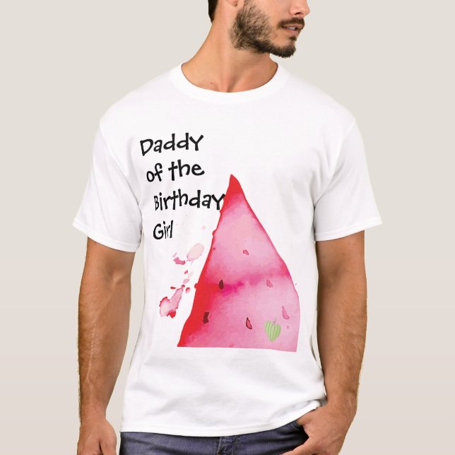 En i en Melon-pappa på födelsedagstjejen T Shirt (Framsida)