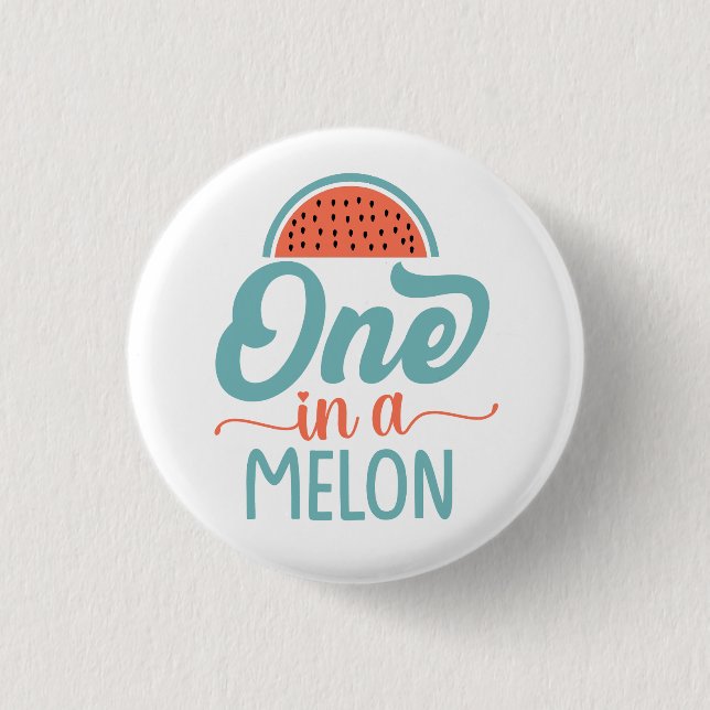 En i en Melon Sweet Retro Pin Knapp (Framsida)