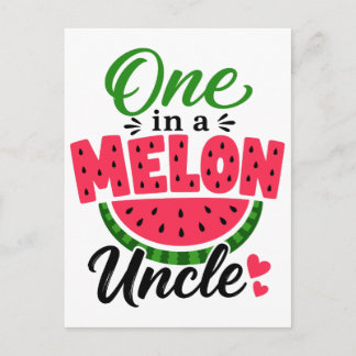 En i en melon T-shirt Söt vattenmelon Frukt Pun Vykort