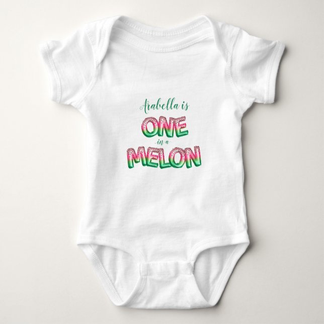 En i en melon-tema födelsedagsballong t shirt (Framsida)