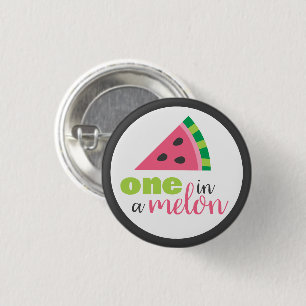 En i en Melon Vattenmelon 1-års födelsedagsfest Fö Knapp