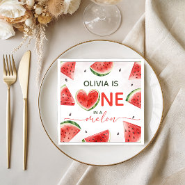 En i en Melon Vattenmelon Födelsedagsservetter Pappersservett