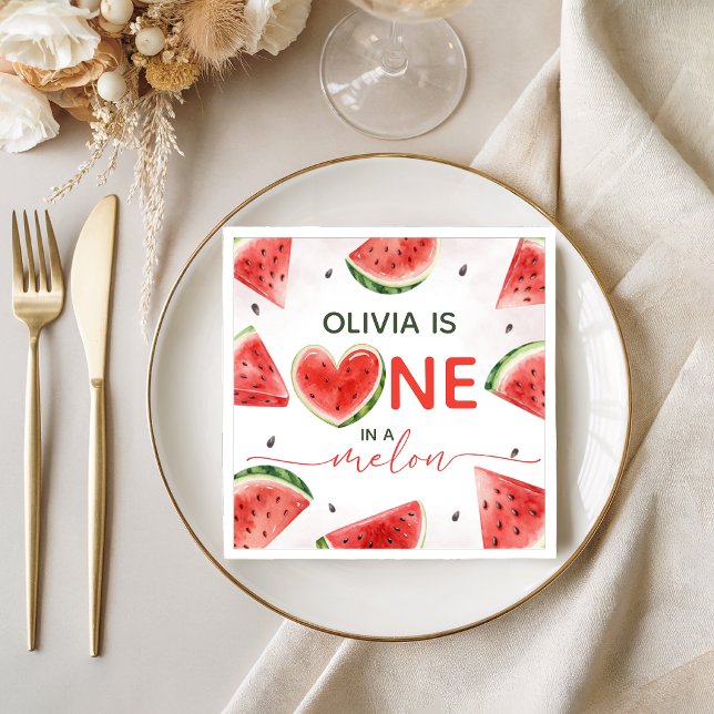En i en Melon Vattenmelon Födelsedagsservetter Pappersservett (Skapare uppladdad)