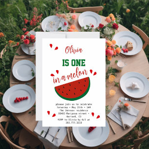 En i en melon vattenmelon Första födelsedag Inbjudningar