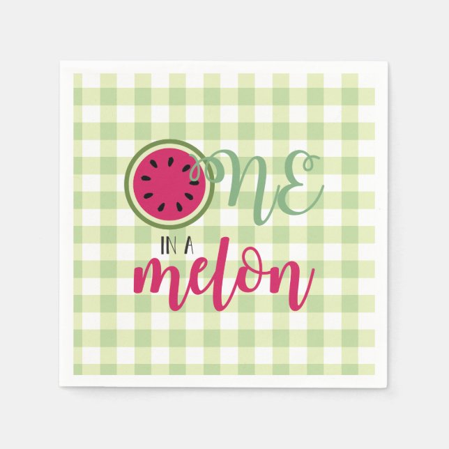 En i en melon vattenmelon Första födelsedag Pappersservett (Framsidan)