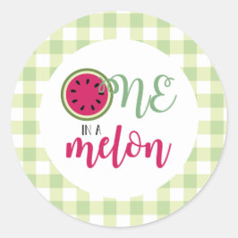 En i en melon vattenmelon Första födelsedag Runt Klistermärke