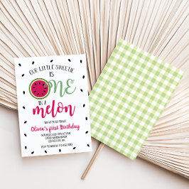 En i en Melon-Vattenmelon Första Födelsedagsinbjud Inbjudningar