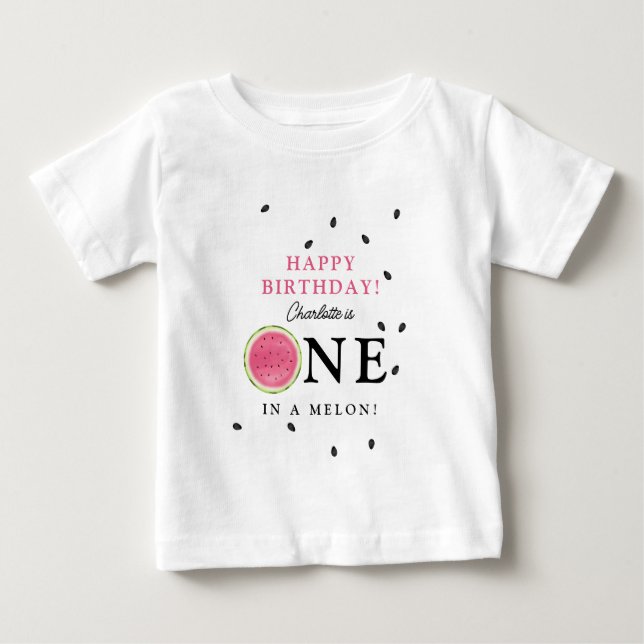 En i en Melon Vattenmelon Sommar Födelsedag Barn T Shirt (Framsida)