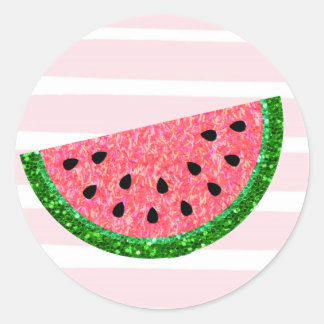 En i en melon, vattenmelonmärke, etikett, Märkre Runt Klistermärke