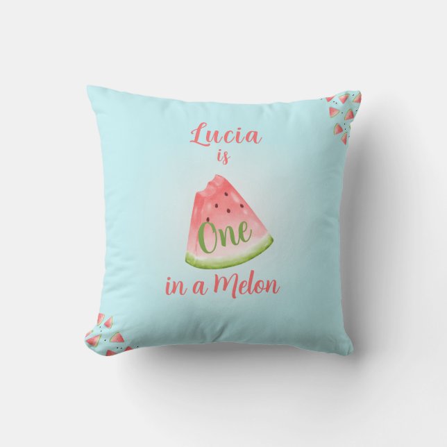 En i en Melon Watermelon Birthday Favor Gift Kudde (Framsida)