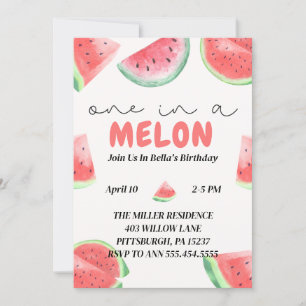 En i en Melon Watermelon Birthday-inbjudan Inbjudningar