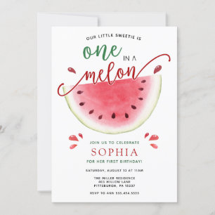 En i en Melon Watermelon Birthday-inbjudan Inbjudningar