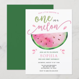 En i en Melon Watermelon Birthday-inbjudan Inbjudningar