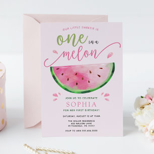 En i en Melon Watermelon Birthday-inbjudan Inbjudningar