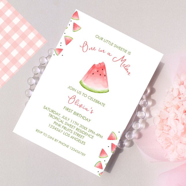 En i en Melon Watermelon Birthday-inbjudan Inbjudningar (Skapare uppladdad)