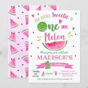 En i en Melon Watermelon Birthday-inbjudan Inbjudningar
