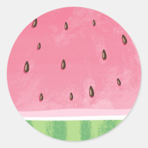En i en melon Watermelon Märkres - kuvertmärke Runt Klistermärke