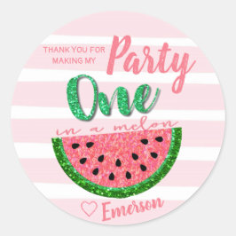 En i en melon, Watermelon Sticker-Tack Runt Klistermärke