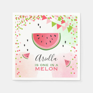 En i en vattenmelon för sommar för pappersservett