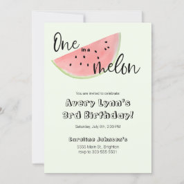 En i ett Melon Birthday Card för Boy eller Girl Inbjudningar