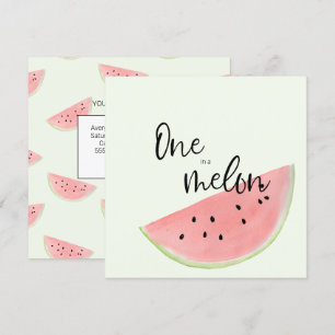 En i ett Melon First Birthday Card för Boy eller G Inbjudningar