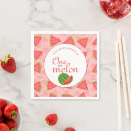 En i Melon 1:a födelsedag Watermelon Mönster Pappersservett