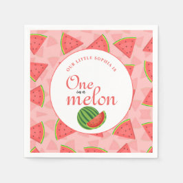En i Melon 1:a födelsedag Watermelon Mönster Pappersservett