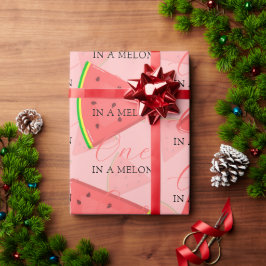 En i Melon 1:a födelsedag Watermelon Mönster Presentpapper