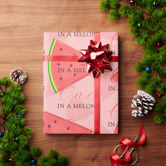 En i Melon 1:a födelsedag Watermelon Mönster Presentpapper (Julgåva)