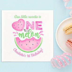 En i Melon 1:a födelsedag Watermelon Party Pappersservett