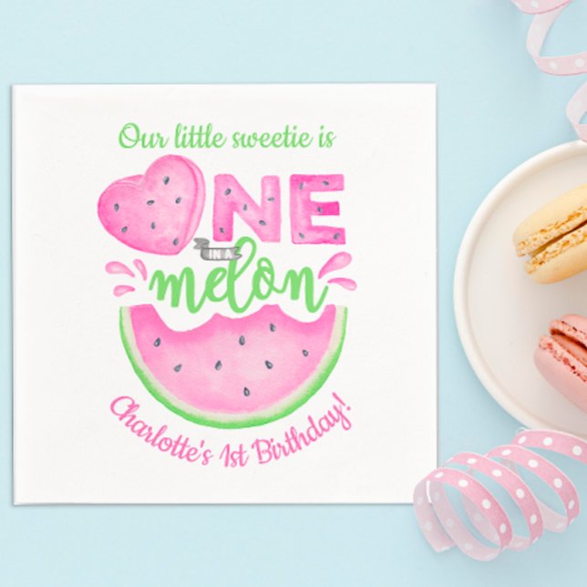 En i Melon 1:a födelsedag Watermelon Party Pappersservett (Skapare uppladdad)