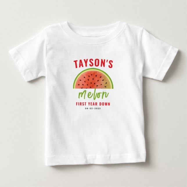 En i Melon 1:a födelsedagen - Cute Watermelon T Shirt (Framsida)