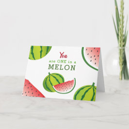 En i Melon 1-års födelsedagsgratulation Kort