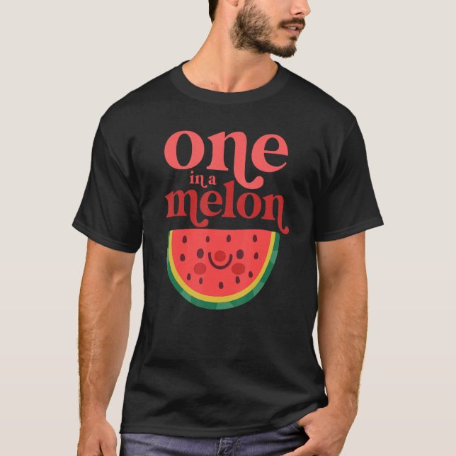 En i Melon Baby Cute Watermelon första födelsedag T Shirt (Framsida)