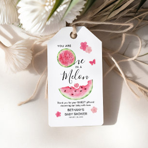 En i Melon Baby Shower Watermelon Tack Presentetikett