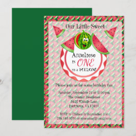 En i Melon Barn 1:a födelsedagen Inbjudningar