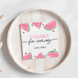 En i Melon Birthday Watermelon Tack Gåvor Etiketter