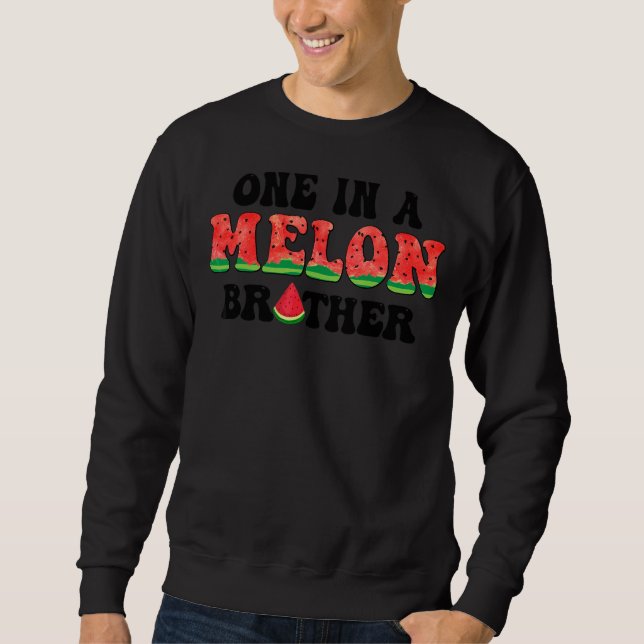 En i Melon Brother Första födelsedagsswatermelon Lång Ärmad Tröja (Framsida)