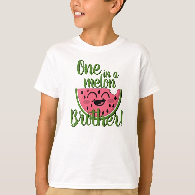 En i Melon Brother Watermelon Första födelsedag T Shirt (Framsida)
