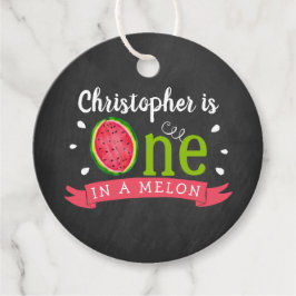 En i Melon Chalkboard 1:a födelsedagen Gåvor Etiketter