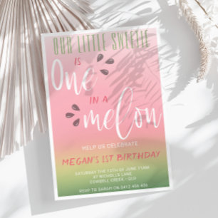 En i Melon Cute Watermelon första söndagen Inbjudningar