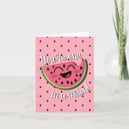 En i Melon Cute Watermelon Rosa Birthday Kort