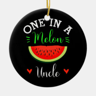 En i Melon farbror Watermelon Summer Funny Julgransprydnad Keramik