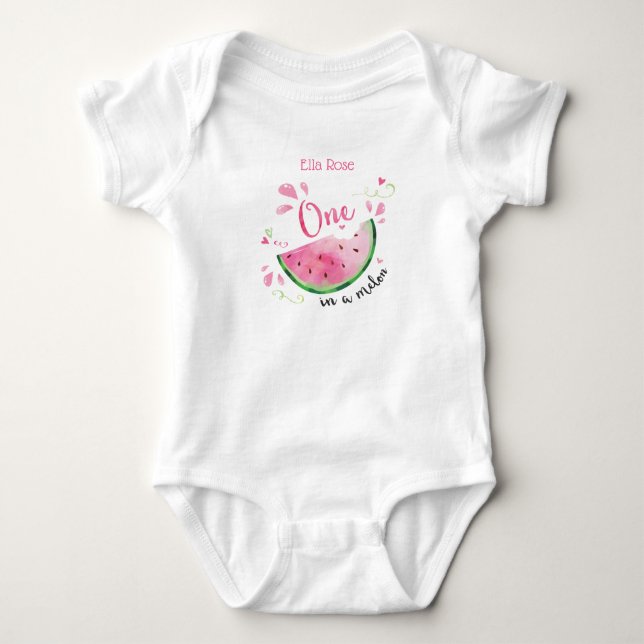 En i Melon First Birthday Outfit Shirt T Shirt (Framsida)