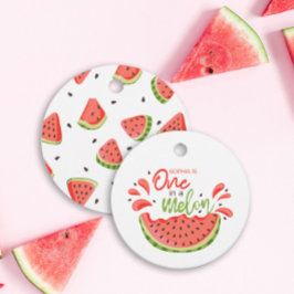 En i Melon First Birthday Watermelon Gåvor Etiketter