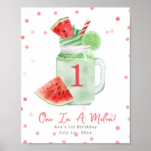En i Melon First Birthday Watermelon Smoothie Poster