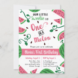 En i Melon Födelsedagsfest inbjudan
