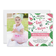 En i Melon Födelsedagsfest inbjudan