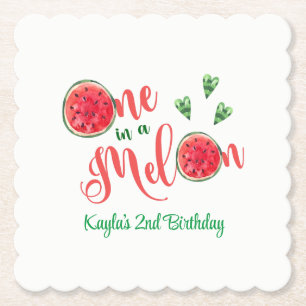 En i Melon Första födelsedag Underlägg Papper