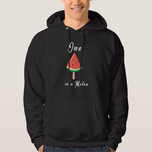 En i Melon Fruit Coola Watermelon Sommardesign Hoodie (Framsida)